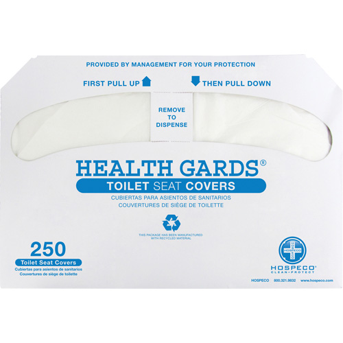 Couvre-si&egrave;ges de toilettes pli&eacute;s en deux Health Gards Superchem Industries