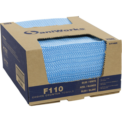 Chiffons de choix pour comptoir SaniWorks, Bleu/Blanc Superchem Industries