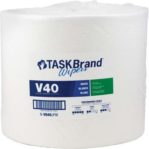 Essuie-tout de s&eacute;rie de qualit&eacute; V40 TaskBrand, Tout usage, 13" lo x 12" la Superchem Industries