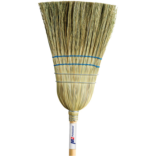 Heavy-Duty Corn Broom, 2-String, Wood Handle Superchem Industries