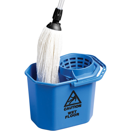 Heavy-Duty Mop Cone Pail, Strainer, 3 US Gal. (12 Quart), Blue Superchem Industries