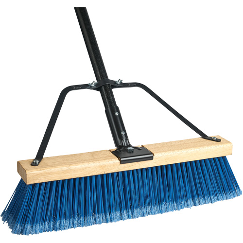 Ryno Push Broom with Braced Handle, 36", Fine, PVC Bristles Superchem Industries