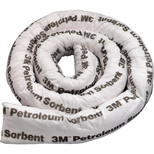 Barri&egrave;re de pollution absorbante double pour produits p&eacute;troliers, Huile seulement, 8' lo x 3" la, Absorption 15,7 gal Superchem Industries