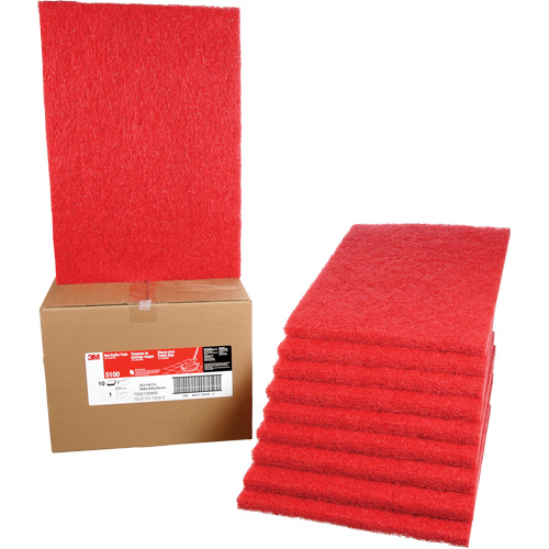 Tampon de nettoyage pour tapis, 14" x 20", Lustrage/Nettoyage, Rouge Superchem Industries