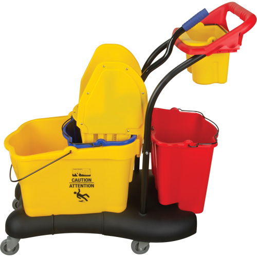 Multifunctional Mop Trolley, Down Press, 9.5 US Gal.(38 Quart), Yellow Superchem Industries