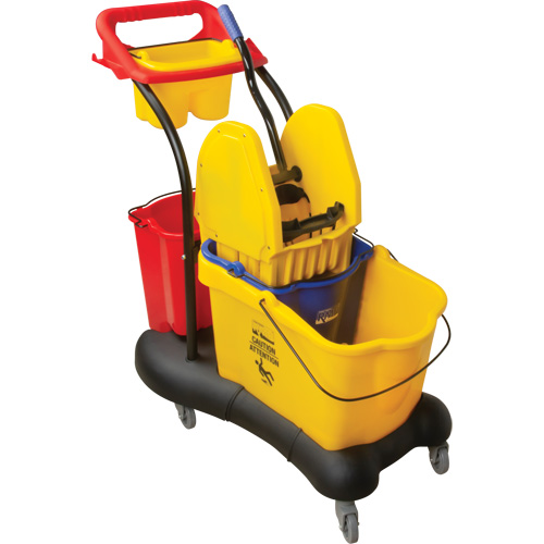 Multifunctional Mop Trolley, Down Press, 9.5 US Gal.(38 Quart), Yellow Superchem Industries