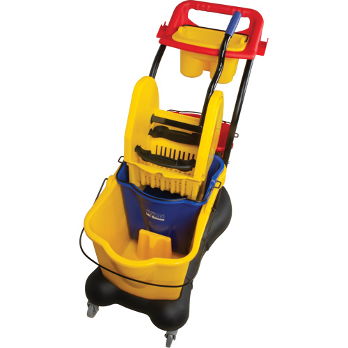 Multifunctional Mop Trolley, Down Press, 9.5 US Gal.(38 Quart), Yellow Superchem Industries