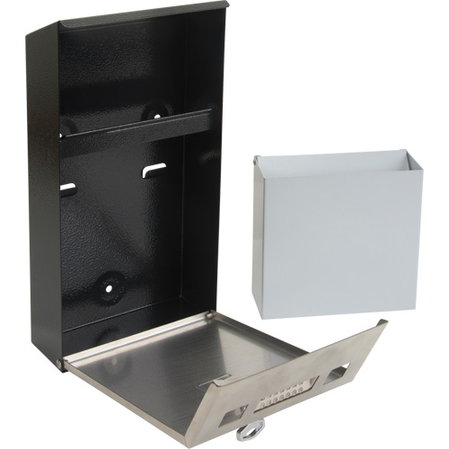 Smoking Receptacle, Wall-Mount, Stainless Steel, 1 Litre Capacity, 11-4/5" Height Superchem Industries