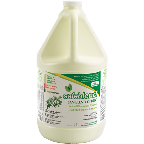 Nettoyant d&eacute;sinfectant CITRIC &agrave; l'huile de menthe poivr&eacute;e, 4 L, Cruche Superchem Industries