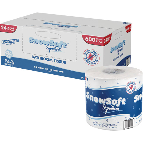 Snow Soft Premium Toilet Paper, 2 Ply, 600 Sheets/Roll, 145' Length, White Superchem Industries