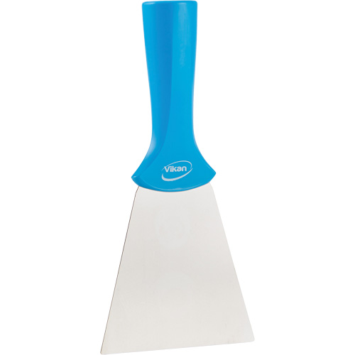 Handle-Mounted Stainless Steel Scraper, Blue, 4" W x 8" L Superchem Industries