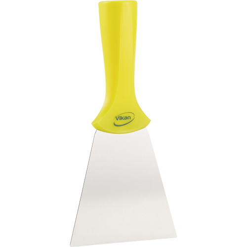 Handle-Mounted Stainless Steel Scraper, Yellow, 4" W x 8" L Superchem Industries