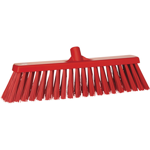 Heavy-Duty Push Broom, Stiff Bristles, 20", Polyester, Red Superchem Industries