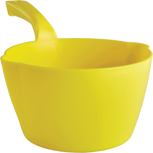 Round Bowl Scoop, Plastic, Yellow, 64 oz. Superchem Industries