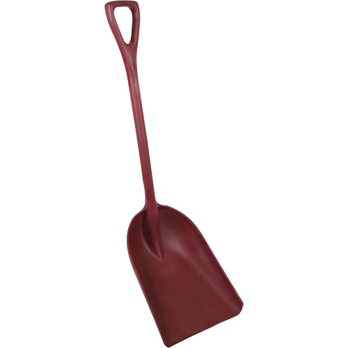 One-Piece Metal Detectable Shovel, 13-3/4" x 17" Blade, 42-1/2" Length, Plastic, Red Superchem Industries