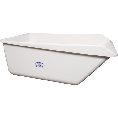 Angled Dump Tub with Drain, Plastic, White Superchem Industries