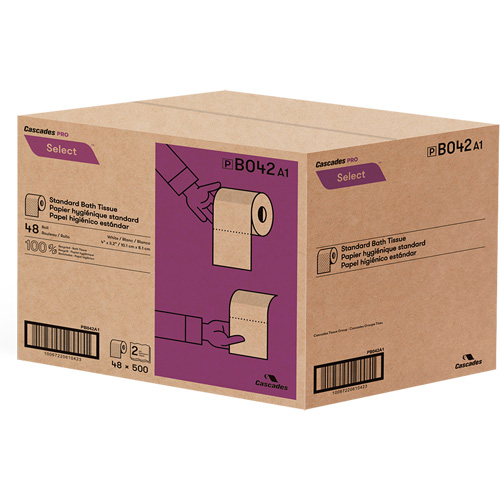 Pro Select&reg; Toilet Paper, 2 Ply, 500 Sheets/Roll, White Superchem Industries