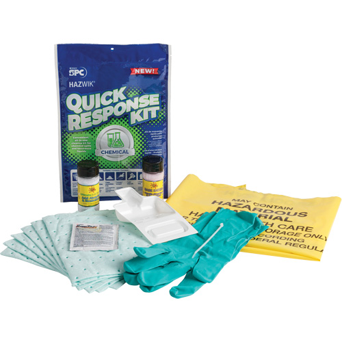 Hazwik&reg; Quick Response Spill Kit for Chemical Spills, Hazmat, Bag, 0.33 US gal. Absorbancy Superchem Industries