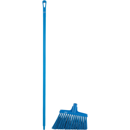 T&ecirc;te &agrave; balai en angle avec manche en m&eacute;tal, Crins Extra-ferme, 12", Polyester, Bleu Superchem Industries