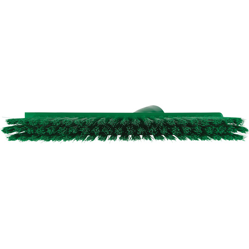 Dustpan Broom with Angled Thread, Medium Bristles, 10", Polyester, Green Superchem Industries