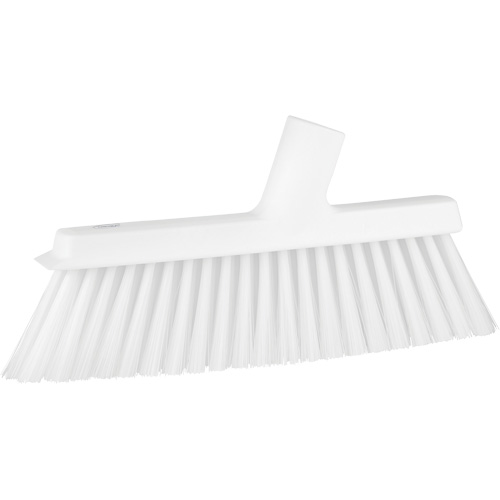 Dustpan Broom with Angled Thread, Medium Bristles, 10", Polyester, White Superchem Industries