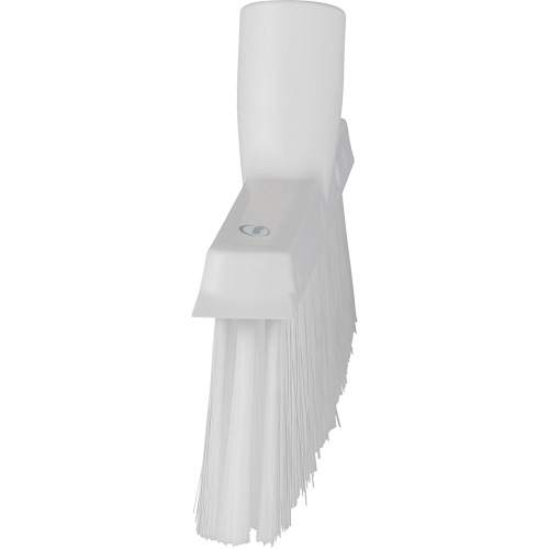 Dustpan Broom with Angled Thread, Medium Bristles, 10", Polyester, White Superchem Industries