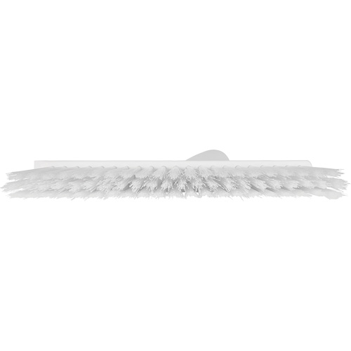 Dustpan Broom with Angled Thread, Medium Bristles, 10", Polyester, White Superchem Industries