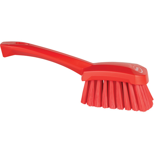 Short-Handled Washing Brush, Soft Bristles, 10-1/2" Long, Red Superchem Industries