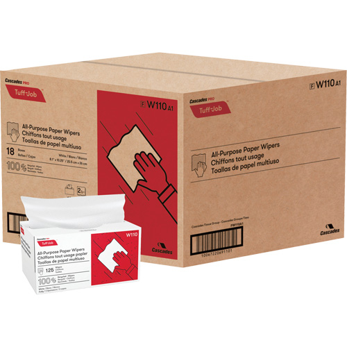 Essuie-tout en papier surgissant &agrave; pli simple Pro Tuff-Job, Tout usage, 10-1/4" lo x 8" la Superchem Industries