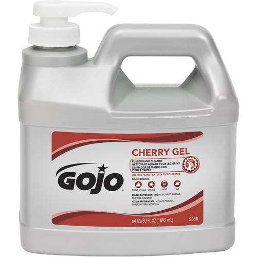 Hand Cleaner, Gel/Pumice, 1.89 L, Pump Bottle, Cherry Superchem Industries