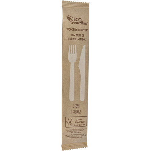Fork & Knife Wooden Cutlery Kit Superchem Industries