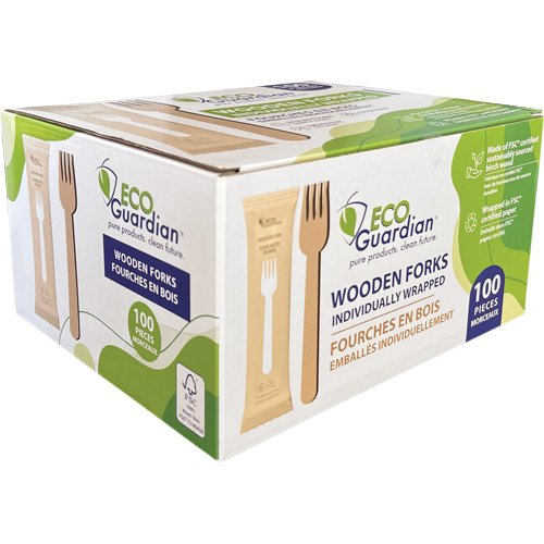 Fourchettes en bois emball&eacute;es individuellement Superchem Industries