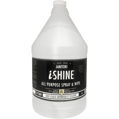 Nettoyant polyvalent &agrave; vaporiser et essuyer Janitori i-Shine, 4 L, Cruche Superchem Industries