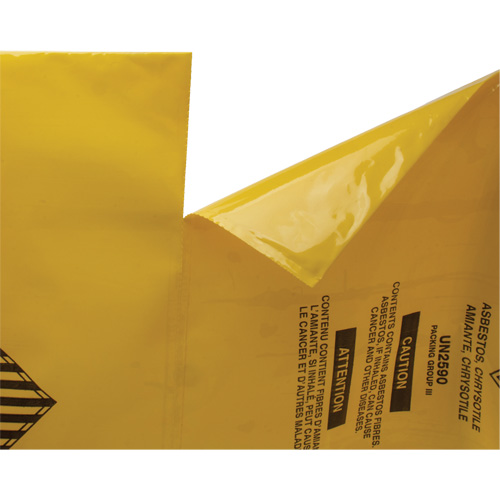 Doublures pour d&eacute;chets dangereux, Amiante, 40" lo x 35" la, 3 mils Superchem Industries