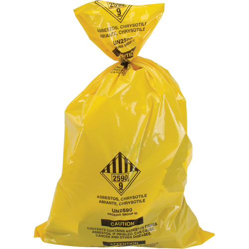 Doublures pour d&eacute;chets dangereux, Amiante, 40" lo x 26" la, 3 mils Superchem Industries