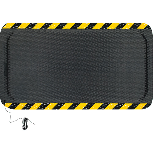 Ensemble de tapis conductible Hog Heaven, 3' la x 5' lo, 7/8" &eacute;paisseur, Noir/Jaune, Nitrile Superchem Industries