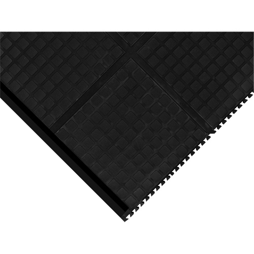 Hog Heaven&reg; Modular Tile 18"  - Corner, Corrugated, 3-1/3' x 3-1/3' x 3/4", Black, Nitrile Superchem Industries