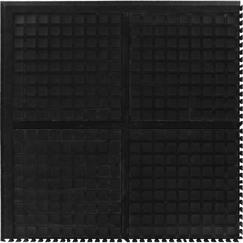 Tuile de centre modulaire Hog Heaven III Comfort, Ondul&eacute;, 3' x 3' x 3/4", Noir, Nitrile Superchem Industries