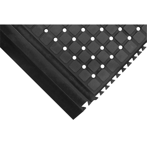 Hog Heaven&reg; Drainable Linkable Mats | Black 36" x 43.75" | Middle, Corrugated, 3' x 3-2/3' x 3/4", Black, Nitrile Superchem Industries
