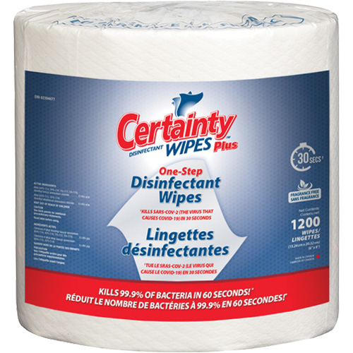 Plus Disinfectant Wipes, 8" x 6", 1200 Count Superchem Industries