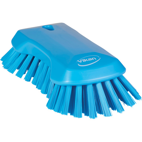 Hand Brush, Extra Stiff Bristles, 9-1/10" Long, Blue Superchem Industries