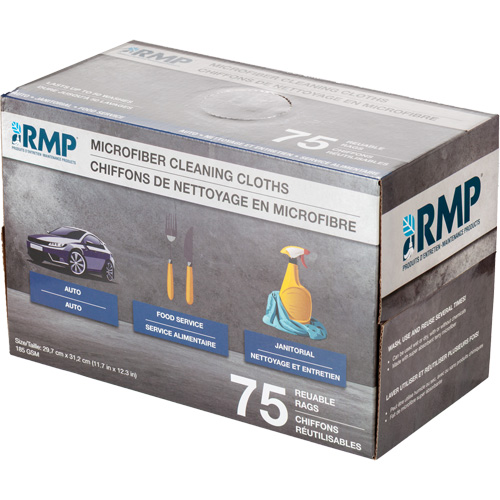 Chiffons lavables pour le nettoyage, Microfibre, Blanc Superchem Industries