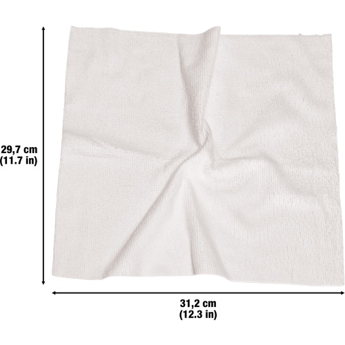 Chiffons lavables pour le nettoyage, Microfibre, Blanc Superchem Industries