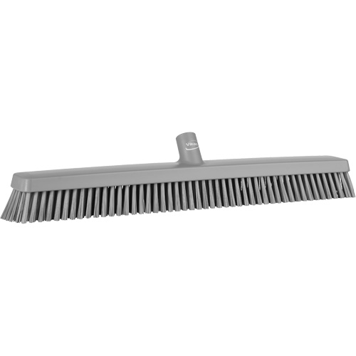 Heavy-Duty Push Broom, Fine/Stiff Bristles, 24", Grey Superchem Industries