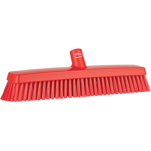Push Broom Head, Fine/Stiff Bristles, 16-1/2", Polyester/Polypropylene, Red Superchem Industries