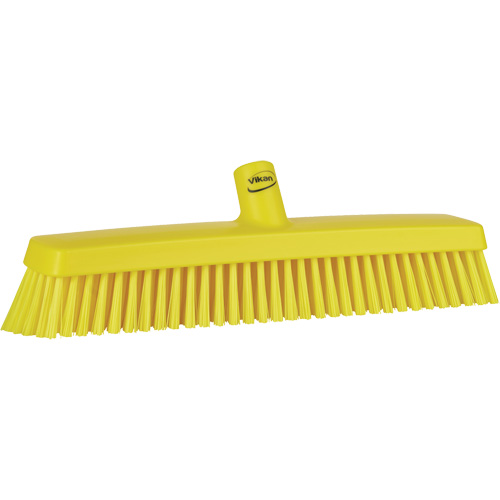 Push Broom Head, Fine/Stiff Bristles, 16-1/2", Polyester/Polypropylene, Yellow Superchem Industries