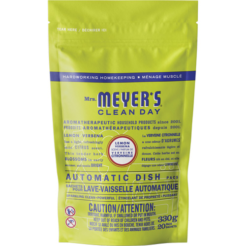 Sachets de d&eacute;tergent pour lave-vaisselle automatique Mrs. Meyer's Clean Day, Capsules, 330 g, Verveine citronnelle Superchem Industries
