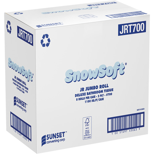 Papier hygi&eacute;nique de luxe Snowsoft, Rouleau G&eacute;ant, 2 Pli, Blanc Superchem Industries