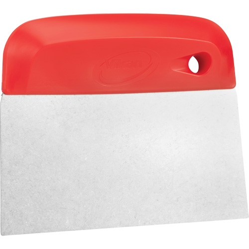 Flexible Stainless Steel Dough Cutter/Scraper, Red, 4-1/2" W x 5-3/4" L Superchem Industries