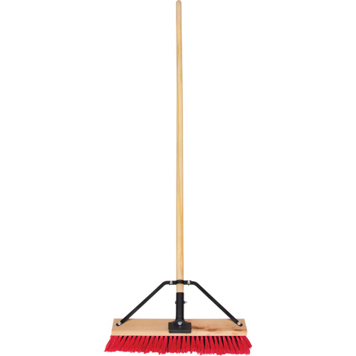 Push Broom with Braced Handle, 18", Medium, PVC Bristles Superchem Industries